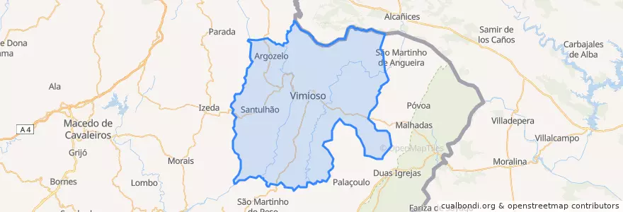 Mapa de ubicacion de Vimioso.
