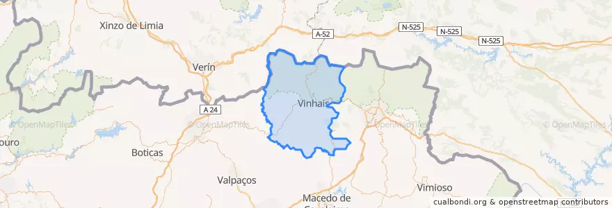 Mapa de ubicacion de Vinhais.