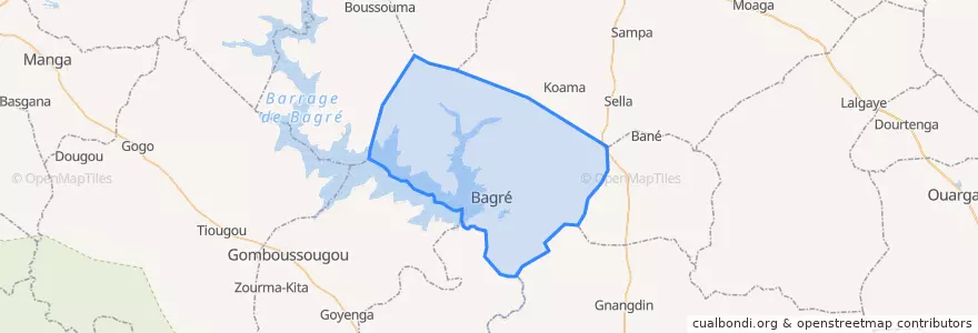Mapa de ubicacion de Bagré.
