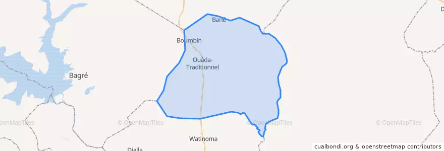 Mapa de ubicacion de Bané.