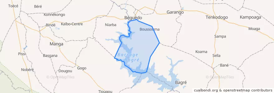 Mapa de ubicacion de Boussouma.