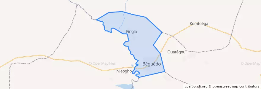 Mapa de ubicacion de Béguédo.