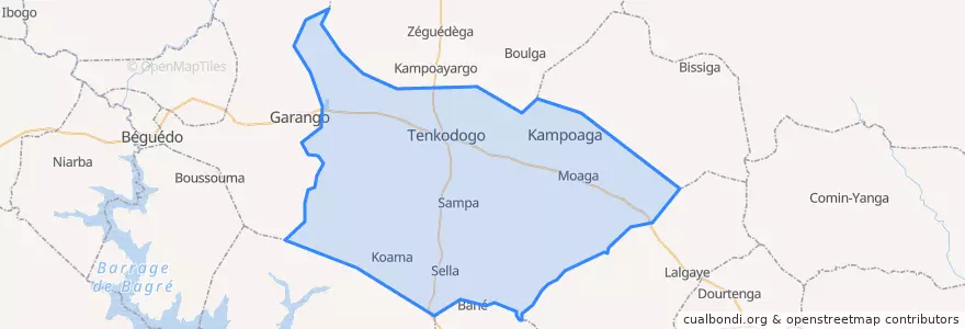 Mapa de ubicacion de Tenkodogo.