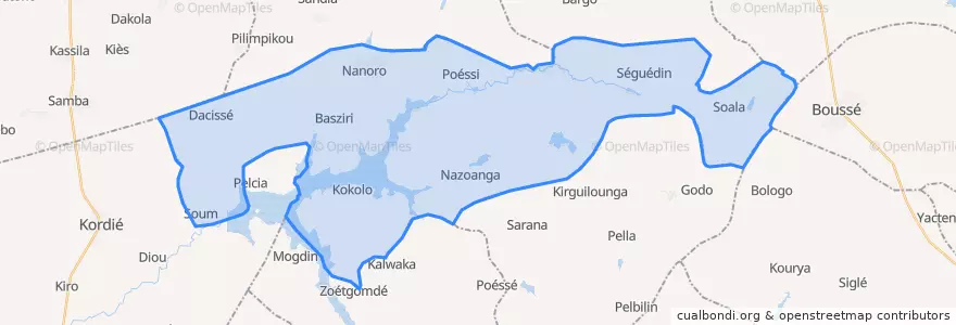 Mapa de ubicacion de Nanoro.