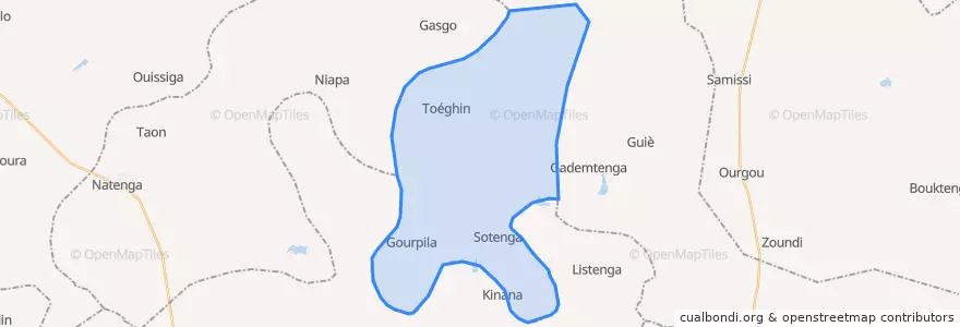 Mapa de ubicacion de Toéghin.