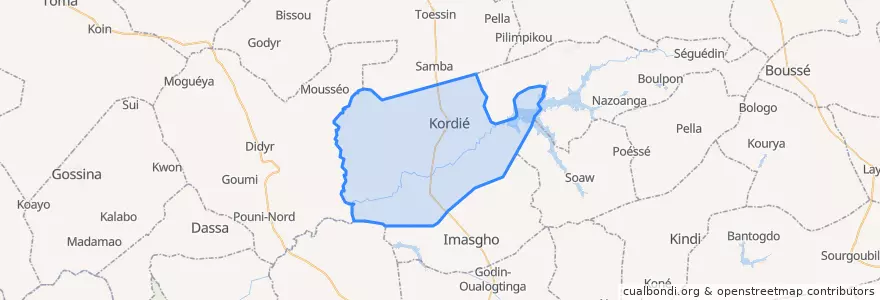 Mapa de ubicacion de Kordié.