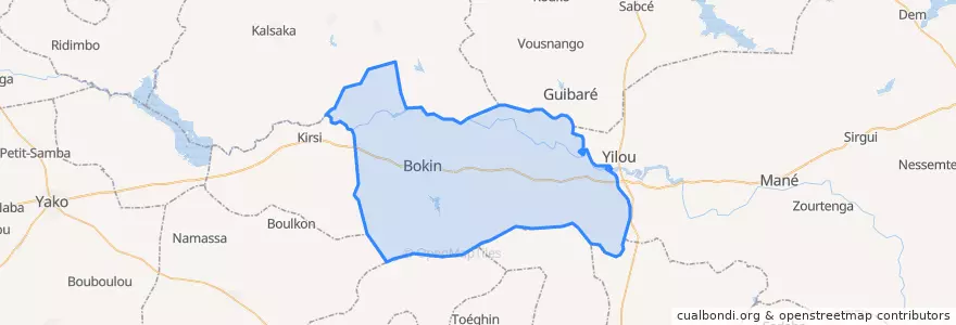 Mapa de ubicacion de Bokin.