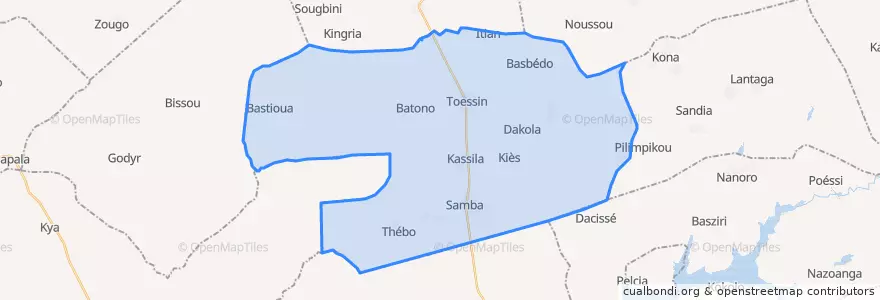 Mapa de ubicacion de Samba.