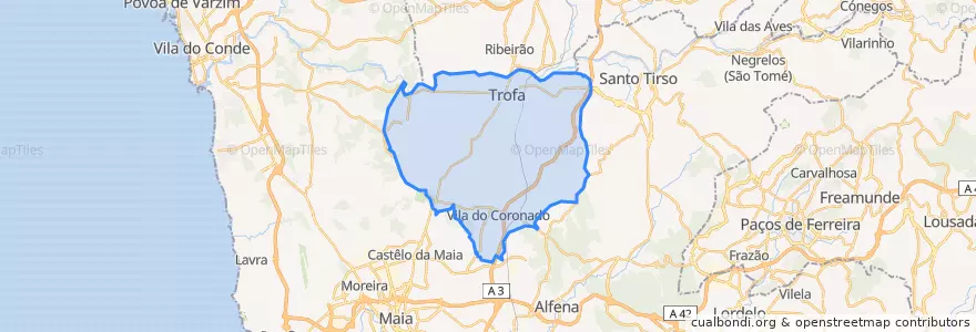 Mapa de ubicacion de Trofa.