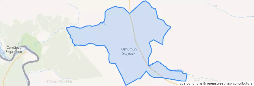 Mapa de ubicacion de городское поселение Ушумун.