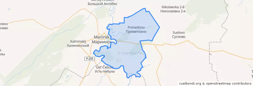 Mapa de ubicacion de Кийское сельское поселение.
