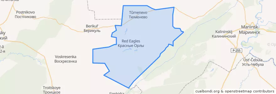 Mapa de ubicacion de Красноорловское сельское поселение.