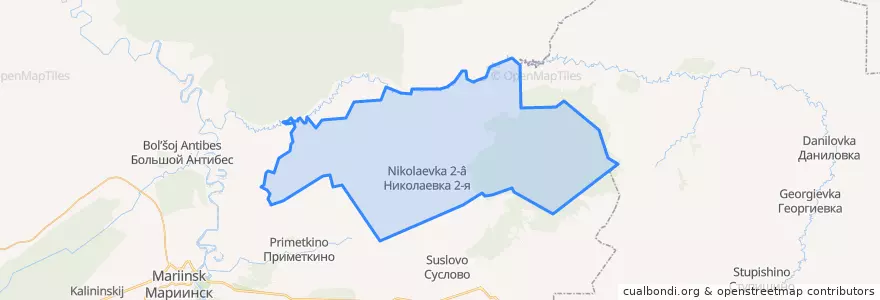 Mapa de ubicacion de Николаевское сельское поселение.