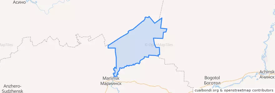 Mapa de ubicacion de Лебяжье сельское поселение.
