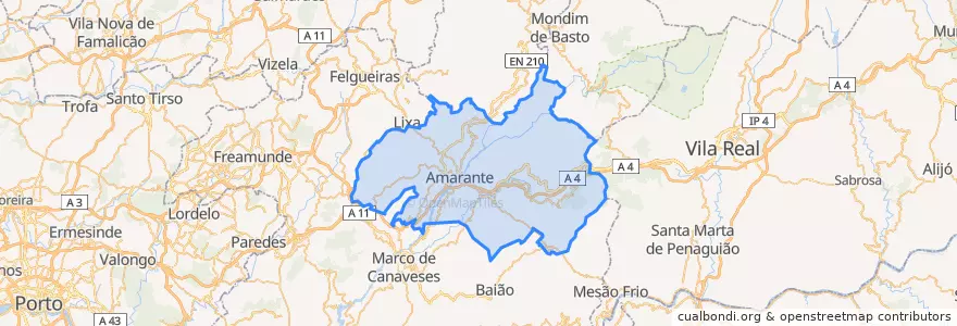 Mapa de ubicacion de Amarante.