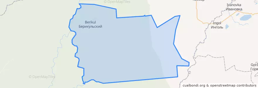 Mapa de ubicacion de Берикульское сельское поселение.