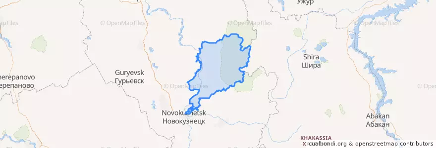 Mapa de ubicacion de Терсинское сельское поселение.
