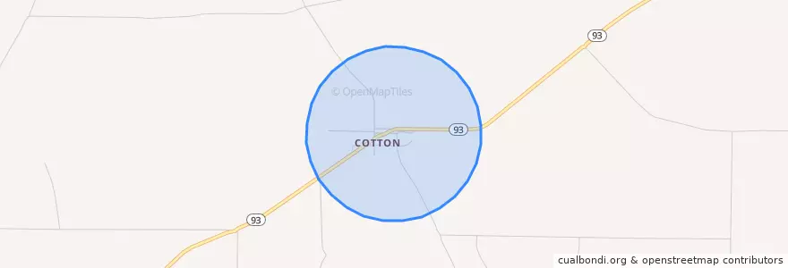 Mapa de ubicacion de Cotton.