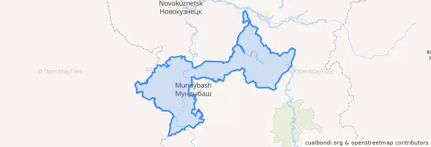 Mapa de ubicacion de Кузедеевское сельское поселение.