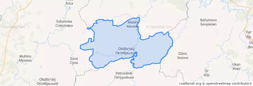 Mapa de ubicacion de Медвеженское сельское поселение.