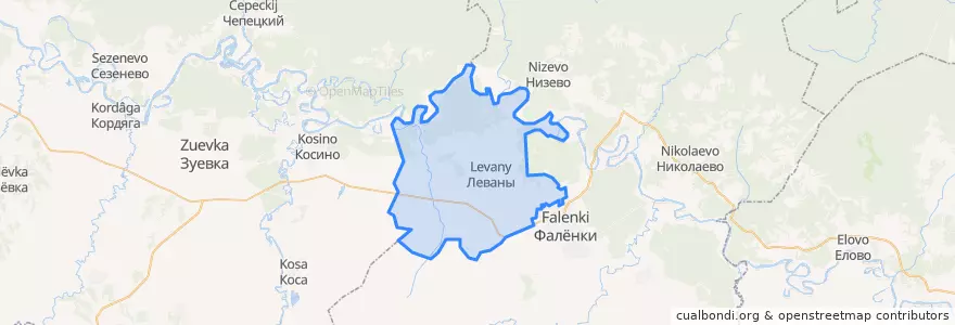 Mapa de ubicacion de Левановское сельское поселение.
