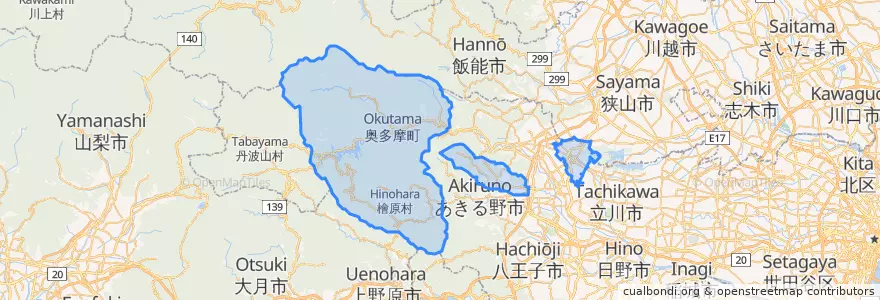 Mapa de ubicacion de Nishitama District.