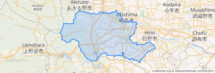Mapa de ubicacion de Хатиодзи.