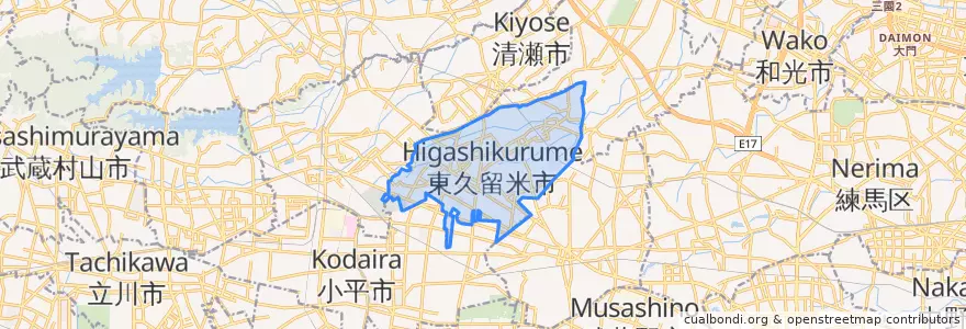 Mapa de ubicacion de 東久留米市.