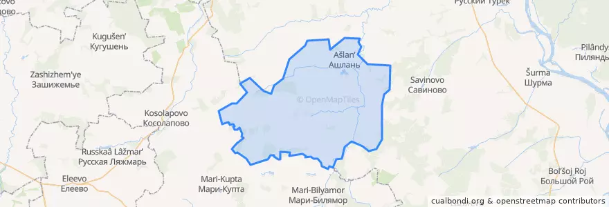 Mapa de ubicacion de Лопьяльское сельское поселение.