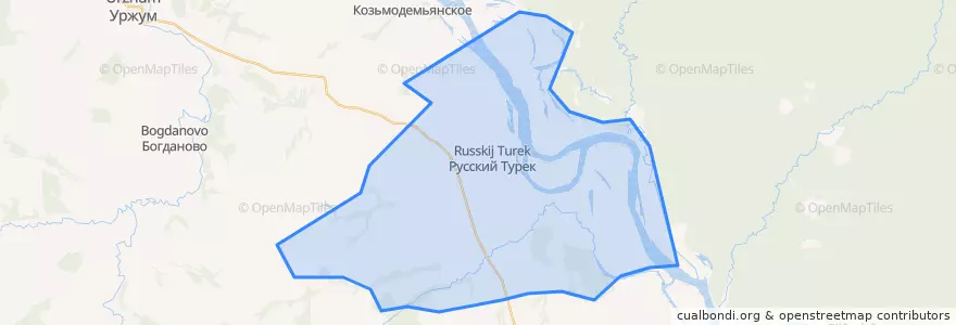 Mapa de ubicacion de Русско-Турекское сельское поселение.