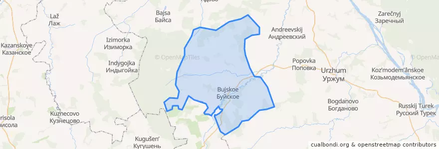 Mapa de ubicacion de Буйское сельское поселение.