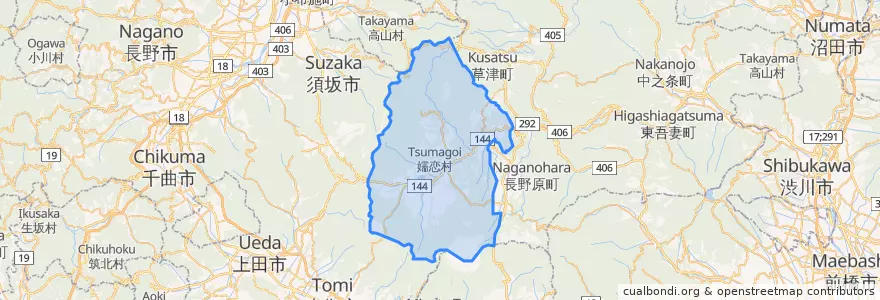 Mapa de ubicacion de 嬬恋村.