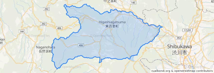 Mapa de ubicacion de 東吾妻町.