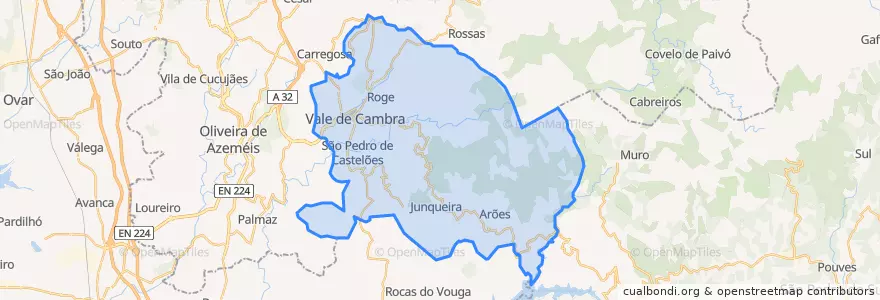 Mapa de ubicacion de Vale de Cambra.