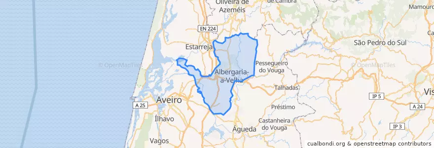 Mapa de ubicacion de Albergaria-a-Velha.
