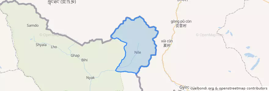 Mapa de ubicacion de Chhaikampar.