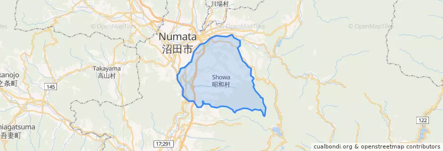 Mapa de ubicacion de Showa.