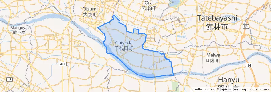 Mapa de ubicacion de 千代田町.