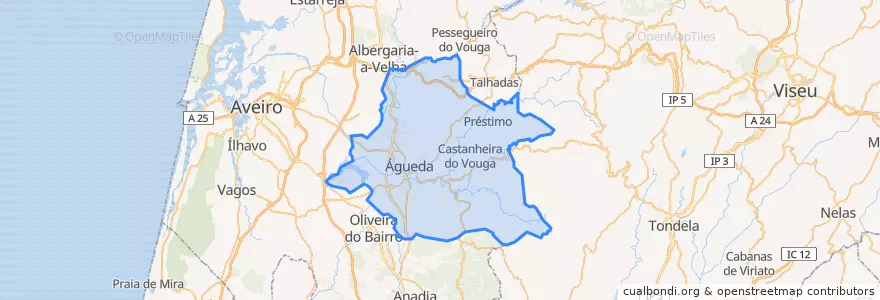 Mapa de ubicacion de Águeda.