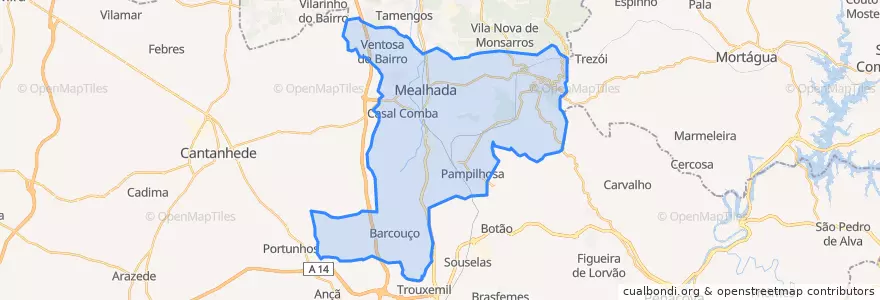 Mapa de ubicacion de Mealhada.