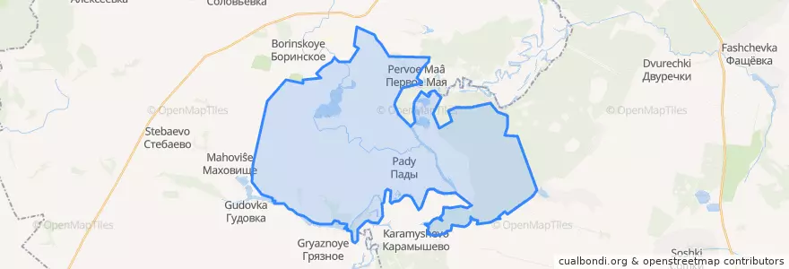 Mapa de ubicacion de Падовский сельсовет.