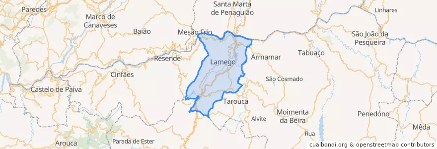 Mapa de ubicacion de Lamego.