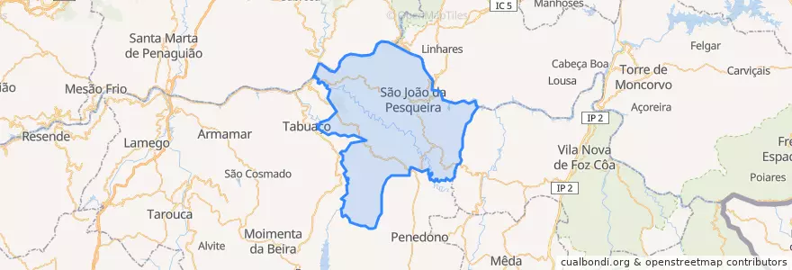 Mapa de ubicacion de São João da Pesqueira.