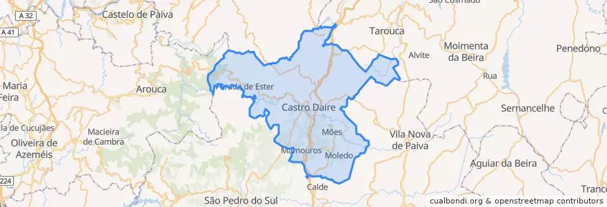 Mapa de ubicacion de Castro Daire.