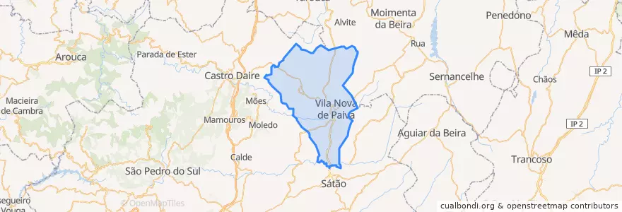 Mapa de ubicacion de Vila Nova de Paiva.