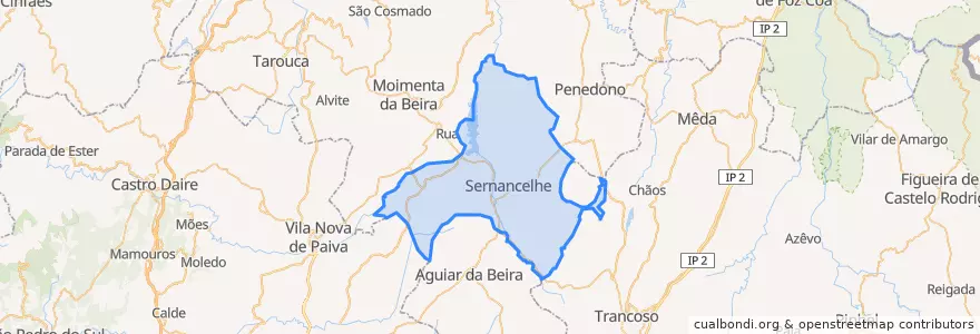 Mapa de ubicacion de Sernancelhe.
