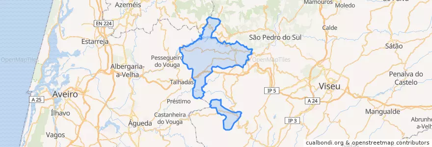 Mapa de ubicacion de Oliveira de Frades.