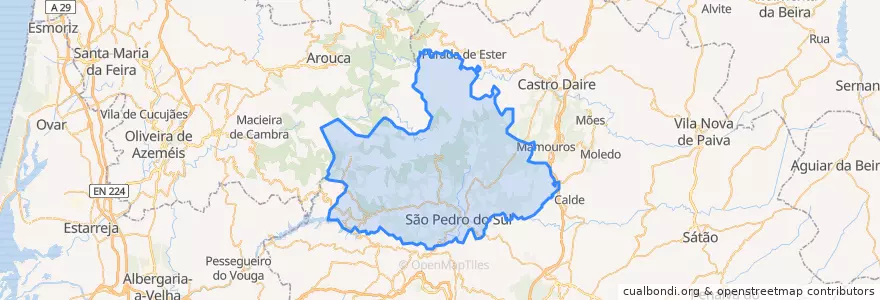 Mapa de ubicacion de São Pedro do Sul.