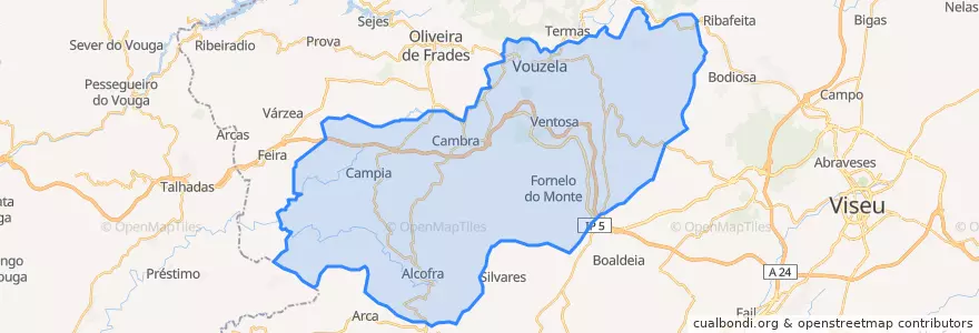 Mapa de ubicacion de Vouzela.