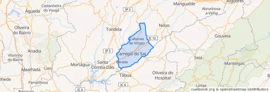 Mapa de ubicacion de Carregal do Sal.
